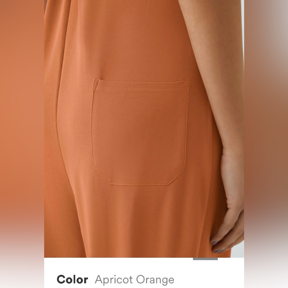 Halara Overalls Orange Cuffed Waffle Knit Jumpsuit Women's S , M - Picture 10 of 10